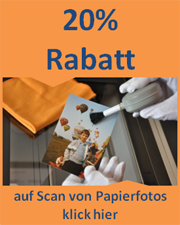 20% Rabatt auf Scan von Papierfotos - klick hier